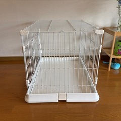 ペットケージ サークル ホワイト犬 猫 ウサギの画像