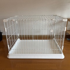 ペットケージ サークル ホワイト犬 猫 ウサギの画像