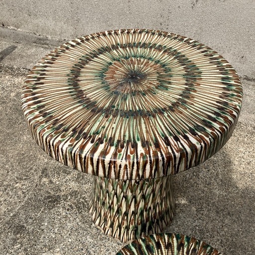 陶器テーブルセット　机　チェア　イス　オシャレ　おしゃれ　家具