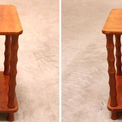 ≪zys2209ジ≫花台 木製ラック/飾り棚 電話台 高さ約38cm 横幅/奥行約30cm ブラウン系 現状品 アンティーク/レトロ家具 70522-22の画像