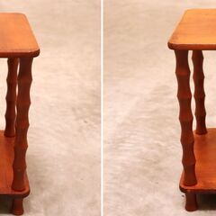 ≪zys2209ジ≫花台 木製ラック/飾り棚 電話台 高さ約38cm 横幅/奥行約30cm ブラウン系 現状品 アンティーク/レトロ家具 70522-22の画像