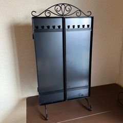 廃盤IKEA三面鏡KARMSUNDブラック脚付きの画像