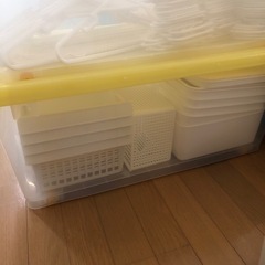 カインズ収納ケース一個&ハンガー62本