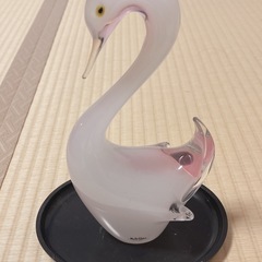 昭和レトロ マルティグラス スワン 白鳥  置物