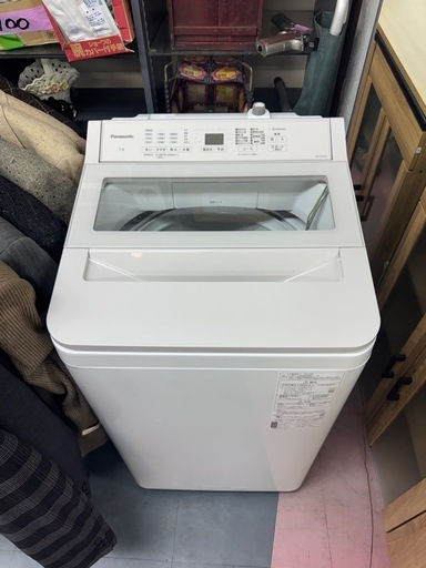 美品】洗濯機パナソニックPanasonic NA-FA7H3 2024年式7kg (えみ) 八戸