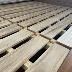 手渡し限定】ウォールナット ダブルベッド フレーム すのこベッド