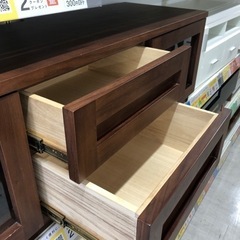 テレビボード大塚家具2枚扉2段引き出しヴィータブラウン223【トレファク堺福田店】の画像
