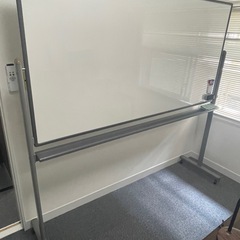 【取引先決定】オフィス用・特大サイズ_両面回転式ホワイトボード（キャスター付き）の画像