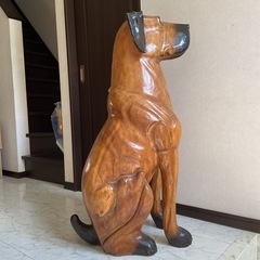 木彫り　犬の画像