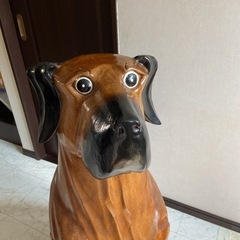 木彫り　犬の画像