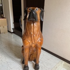 木彫り　犬の画像