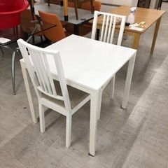 ダイニング3点セットIKEA BORJEホワイト321【トレファ...