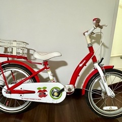 １６インチ　子供用自転車　赤　ベスパ　補助輪付き