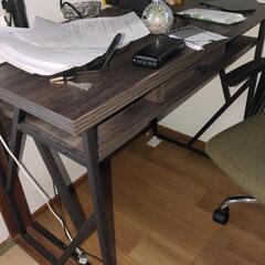 デスク　机　ワークデスク　イス　オフィスチェアー　傷つき防止マットの画像