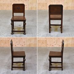 【ヤ取】≪zyt2216ジ≫ 英国ヴィンテージ家具 ダイニングチェア オーク材 バロックスタイル アンティーク/バルボスレッグ/椅子/中古家具/宮城県仙台市 70519-15の画像