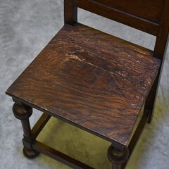 【ヤ取】≪zyt2216ジ≫ 英国ヴィンテージ家具 ダイニングチェア オーク材 バロックスタイル アンティーク/バルボスレッグ/椅子/中古家具/宮城県仙台市 70519-15の画像
