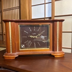 【ジャンク】シチズン 置き時計 木製フレーム レトロデザイン 