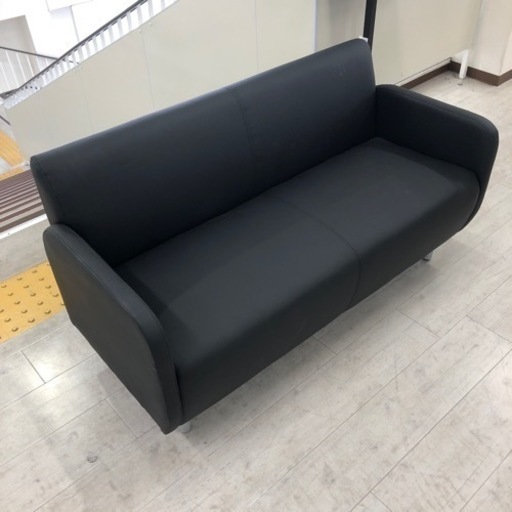 2人掛けソファー合皮ベルセアブラック【トレファク堺福田店】