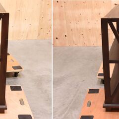 ≪zys2215ジ≫木製棚/飾り棚 オープンシェルフ 幅約124cm 奥行約49cm 高さ約85cm ブラウン系 現状品 『仙台 引取歓迎』70522-23の画像