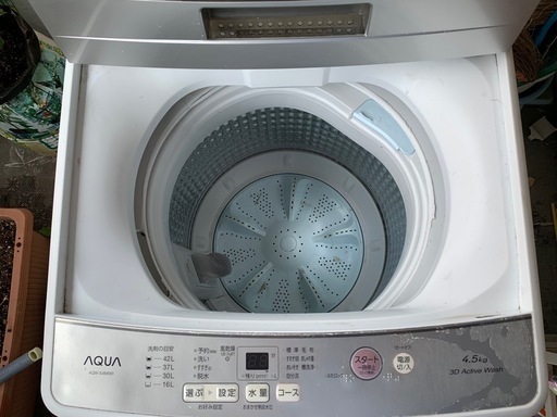 アクア 4.5kg 全自動洗濯機 AQW-S4M 2022年製