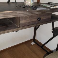 デスク　机　ワークデスク　イス　オフィスチェアー　傷つき防止マットの画像