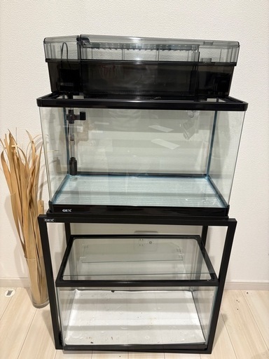 水槽 水槽台 上部フィルター セット 水槽2個