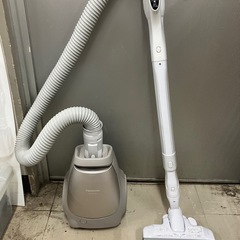 W2506-020 Panasonic 電気掃除機 MC-PJ21GE9-N 2022年製 紙パック式 M型Vタイプ 付属品あり 動作確認済み キズ 汚れあり
