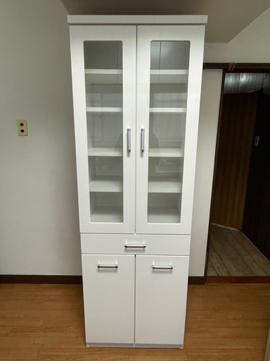 【お値下げしました！】【美品】食器棚 ホワイト 島忠　週末引取り可能な方