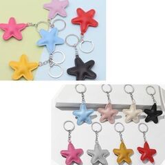 レザー調/星型キーホルダー（新品）ベビーピンクの画像