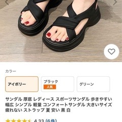 ¥1000　厚底サンダル　23.0cm　新品未使用　レディース　ブラック　　の画像