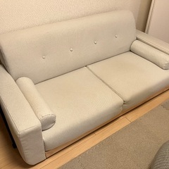【美品】LOWYAソフィ2人掛けソファ アイボリーの画像