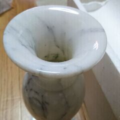 【★大理石　壺　花瓶　アンティーク　骨董品　白グレー　工芸品　民芸品　箱付き　インテリア】の画像
