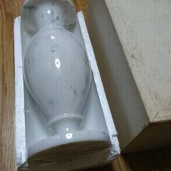 【★大理石　壺　花瓶　アンティーク　骨董品　白グレー　工芸品　民芸品　箱付き　インテリア】の画像