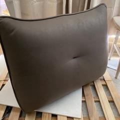 ファブリック背もたれクッション　ベッドクッション　ブラウン