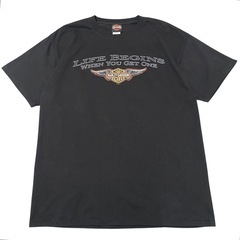 00s ハーレーダビッドソン プリントtシャツ 両面 Lサイズ