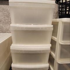 【再募集】プラスチック収納ケース3種類/洗濯かごあげますの画像