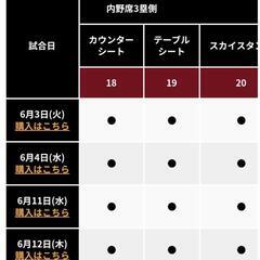 東北楽天イーグルス　チケット　６月分　１枚の画像
