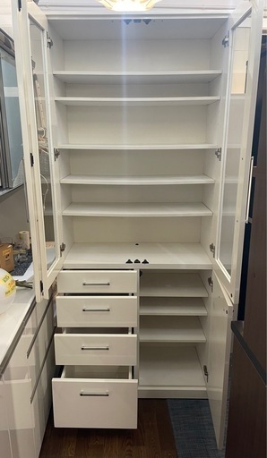 ＊値下げしました！配達可【食器棚】W88xD42xH211cm クリーニング済み【管理番号10106】