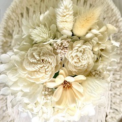 花カゴアレンジ♡ホワイト系
