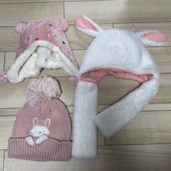 3点　女の子冬用帽子