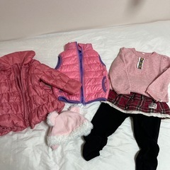 女の子　 子ども服90〜ダウン冬服ピンク系
