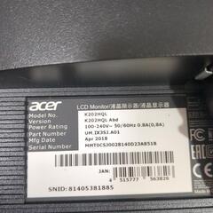 acer パソコンモニター【K202HQL】の画像