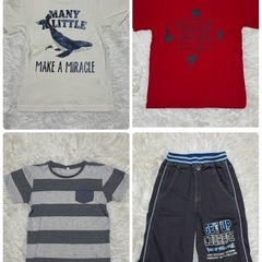 男の子用のTシャツ3枚＋ハーフパンツ1枚の 【お得なまとめ売りセ...