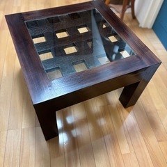 アジアン家具
 バリ島 チークガラステーブル