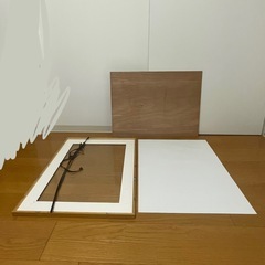 【お引渡し予定者決定済】ガラス額縁　外寸:52.2×67.7×2.3cm  L型　小全紙　木地　　　　　の画像