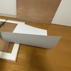 【お引渡し予定者決定済】ガラス額縁　外寸:52.2×67.7×2.3cm  L型　小全紙　木地　　　　　の画像