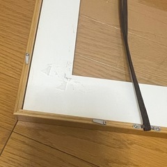 【お引渡し予定者決定済】ガラス額縁　外寸:52.2×67.7×2.3cm  L型　小全紙　木地　　　　　の画像