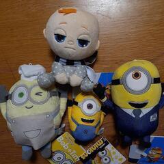 【未使用タグ付き】ミニオンぬいぐるみ4点セット