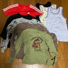 130センチ恐竜柄シャツ、トレーナー、adidas半袖8点