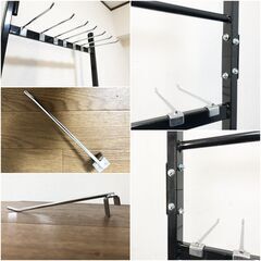 ハンギングディスプレイ　業務用ハンガーラック　可動式フック14個・キャスター付き スラックスハンガー/ソックスハンガー/展示用什器の画像